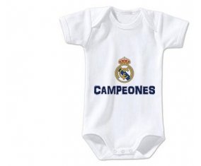 Body personnalisé Real Madrid : Campeones 34 Liga design-2 taille 3/6 mois manches Courtes