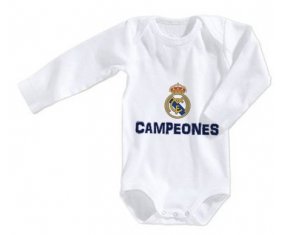 Body personnalisé Real Madrid : Campeones 34 Liga design-2 taille 3/6 mois manches Longues