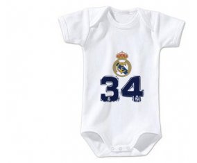 Body personnalisé Real Madrid : Campeones 34 Liga design-3 taille 3/6 mois manches Courtes