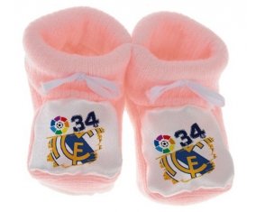 Chausson bébé Real Madrid : Campeones 34 Liga design-6 de couleur Rose