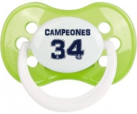 Real Madrid : Campeones 34 Liga design-1 : Vert classique Tétine embout anatomique