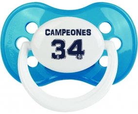 Real Madrid : Campeones 34 Liga design-1 : Cyan classique Tétine embout anatomique