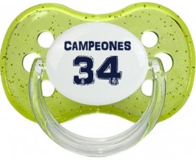 Real Madrid : Campeones 34 Liga design-1 : Vert à paillette Tétine embout cerise