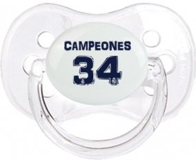 Real Madrid : Campeones 34 Liga design-1 : Transparent classique Tétine embout cerise