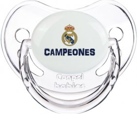 Real Madrid : Campeones 34 Liga design-2 : Transparent classique Tétine embout physiologique