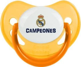 Real Madrid : Campeones 34 Liga design-2 : Jaune phosphorescente Tétine embout physiologique