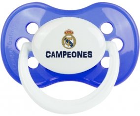 Real Madrid : Campeones 34 Liga design-2 : Bleu classique Tétine embout anatomique