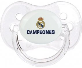 Real Madrid : Campeones 34 Liga design-2 : Transparent classique Tétine embout cerise