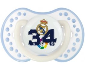 Real Madrid : Campeones 34 Liga design-4 : Blanc-cyan classique Tétine embout Lovi Dynamic