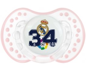 Real Madrid : Campeones 34 Liga design-4 : Retro-blanc-rose-tendre classique Tétine embout Lovi Dynamic