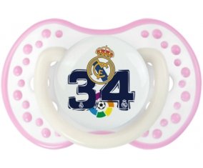 Real Madrid : Campeones 34 Liga design-4 : Blanc-rose phosphorescente Tétine embout Lovi Dynamic