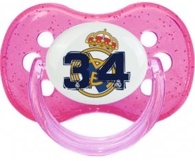 Real Madrid : Campeones 34 Liga design-5 : Rose à paillette Tétine embout cerise