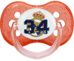 Real Madrid : Campeones 34 Liga design-5 : Rouge à paillette Tétine embout cerise