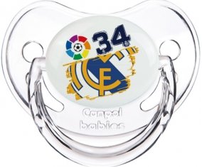 Real Madrid : Campeones 34 Liga design-6 : Transparent classique Tétine embout physiologique