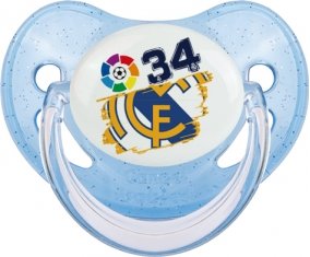 Real Madrid : Campeones 34 Liga design-6 : Bleue à paillette Tétine embout physiologique