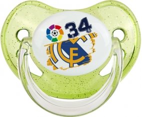 Real Madrid : Campeones 34 Liga design-6 : Vert à paillette Tétine embout physiologique