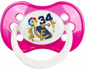 Real Madrid : Campeones 34 Liga design-6 : Rose foncé classique Tétine embout anatomique