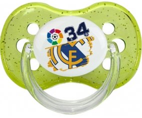 Real Madrid : Campeones 34 Liga design-6 : Vert à paillette Tétine embout cerise