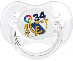 Real Madrid : Campeones 34 Liga design-6 : Transparent classique Tétine embout cerise