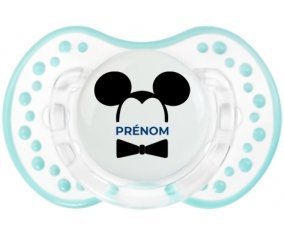 Disney Mickey Oreilles noires Nœud papillon noir avec prénom : Retro-blanc-lagon classique Tétine embout Lovi Dynamic