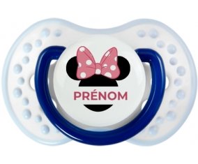 Disney Minnie Oreilles noires Nœud rose pois blancs avec prénom : Marine-blanc-bleu classique Tétine embout Lovi Dynamic