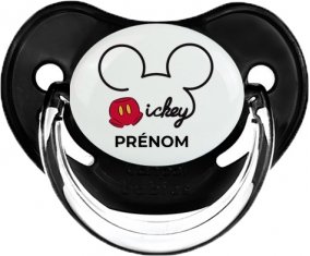 Disney Mickey short avec prénom : Noir classique Tétine embout physiologique