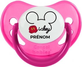 Disney Mickey short avec prénom : Rose phosphorescente Tétine embout physiologique