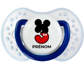 Disney Mickey Numéro 3 avec prénom : Marine-blanc-bleu classique Tétine embout Lovi Dynamic