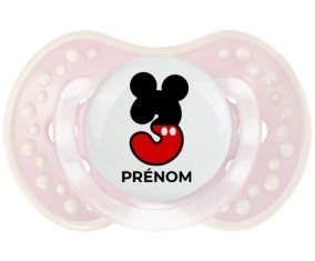 Disney Mickey Numéro 3 avec prénom : Retro-rose-tendre classique Tétine embout Lovi Dynamic