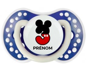 Disney Mickey Numéro 3 avec prénom : Bleu-marine phosphorescente Tétine embout Lovi Dynamic