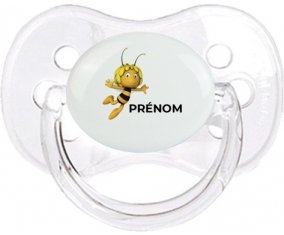 Maya l'abeille avec prénom : Transparent classique Tétine embout cerise