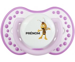 Willy l'abeille avec prénom : Blanc-mauve classique Tétine embout Lovi Dynamic