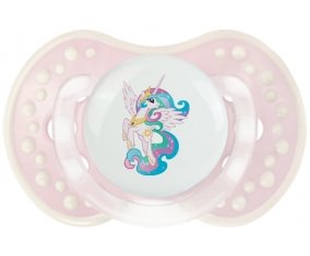 My Little Pony Princesse Célestia design-3 avec prénom : Retro-rose-tendre classique Tétine embout Lovi Dynamic