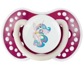 My Little Pony Princesse Célestia design-3 avec prénom : Fuchsia phosphorescente Tétine embout Lovi Dynamic