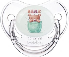 Animaux rigolos Bear : Transparent classique Tétine embout physiologique