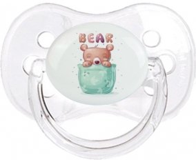 Animaux rigolos Bear : Transparent classique Tétine embout cerise