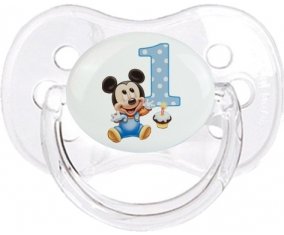 Disney Mickey Numéro 1 anniversaire : Transparent classique Tétine embout cerise