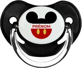 Disney Mickey short rouge avec prénom : Noir classique Tétine embout physiologique