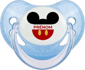 Disney Mickey short rouge avec prénom : Bleue à paillette Tétine embout physiologique