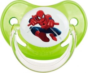 Spiderman design-3 avec prénom : Vert classique Tétine embout physiologique