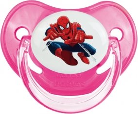 Spiderman design-3 avec prénom : Rose classique Tétine embout physiologique