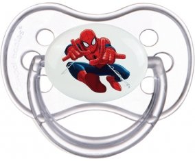 Spiderman design-3 avec prénom : Transparente classique Tétine embout anatomique