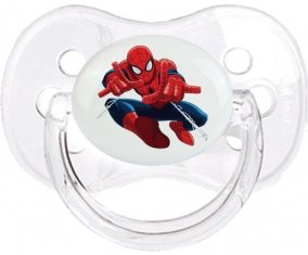 Spiderman design-3 avec prénom : Transparent classique Tétine embout cerise