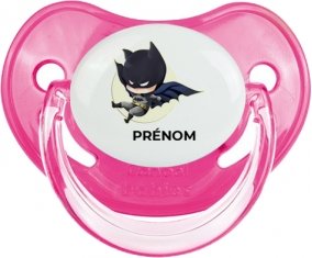 Batman kids logo design-1 avec prénom : Rose classique Tétine embout physiologique