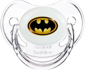 Batman logo noir et jaune : Transparent classique Tétine embout physiologique