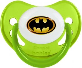 Batman logo noir et jaune : Vert phosphorescente Tétine embout physiologique