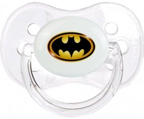 Batman logo noir et jaune : Transparent classique Tétine embout cerise