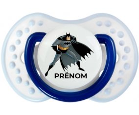 Batman avec prénom : Marine-blanc-bleu classique Tétine embout Lovi Dynamic