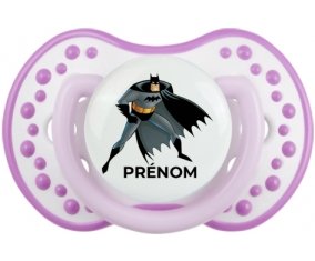 Batman avec prénom : Blanc-mauve classique Tétine embout Lovi Dynamic