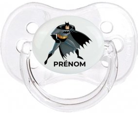 Batman avec prénom : Transparent classique Tétine embout cerise